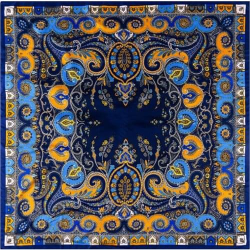 2021 New Fashion 100% Silk Printed Scarf 130cm*130cm Large Square Scarves Luxury Brand Large Shawls