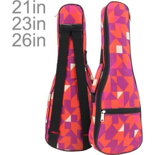 21/ 23 /26 Inch Red Portable Ukulele Bag 10mm Sponge Soft Case Gig Ukulele Mini Guitar Waterproof Backpack