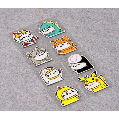 2x Car Styling Cartoon Cute Cat Totoro Dinosau Tiger Hat Funny Phone Laptop Decorate Sticker Decals