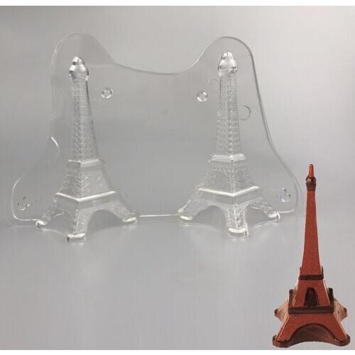3D DIY Eiffel Tower Shaped Plastic Chocolate Mold Cake Decorating Moulds Pastry Baking Tools Molds Candy Jelly