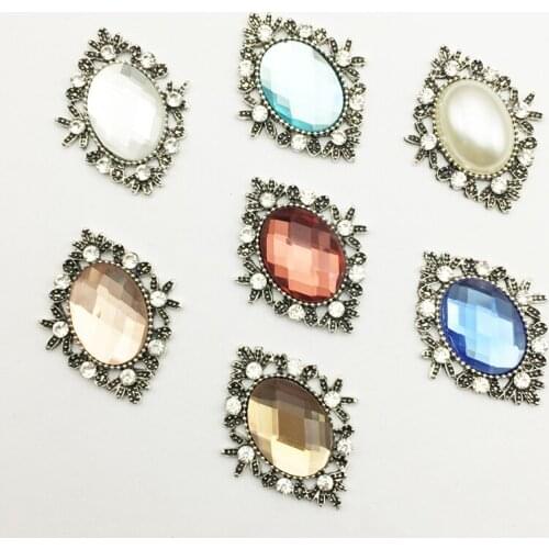 50pcs Rhinsestone Button Crystal Stone Hair Decor Drilling Charms Strass Vintage Wedding Brides Hairpin Invitations Accessories