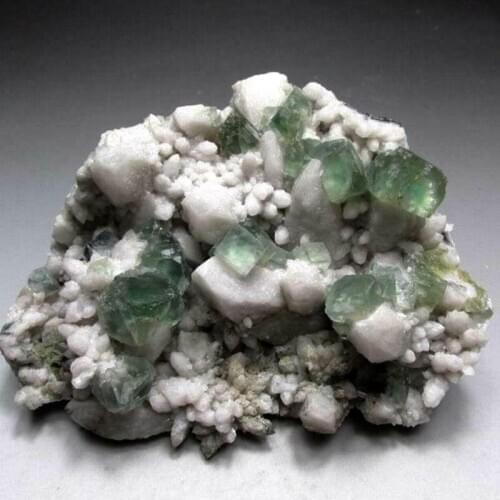 877g Green Fluorite over Milch Quartz Cluster - crystals and stones healing Mineral specimen Home Decor feng shui decoration
