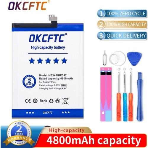 OKCFTC HE346 HE 346 4800mAh High Capacity Battery for Nokia 7 Plus 7Plus 7P N7P N 7P N7 P Smart Phone Batteries