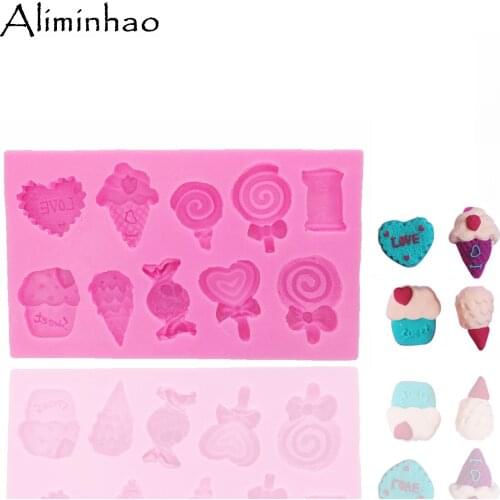 B0005 Love shape lollipop candy Sugarcraft Silicone mould fondant mold cake decorating tools chocolate molds for cupcakes