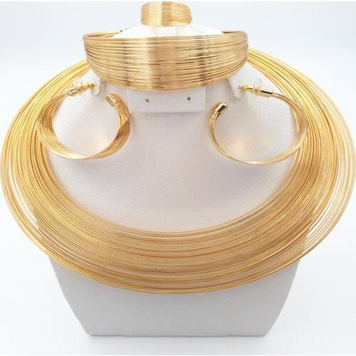 BAUS 2017 round dubai ethiopian arabic jewelry set Dubai african beads jewelry set parure bijoux femme mariage plaqu or dubai