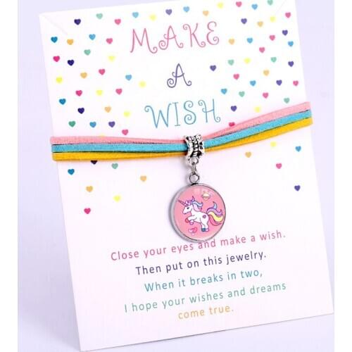 Unicorn Horse Charm Bracelets Pink Rope Chain Jewelry Women Men Boy Girl Unisex Friendship Gift Drop Shipping