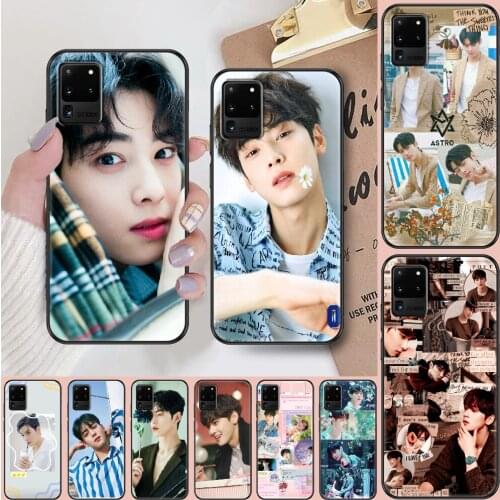 Cha Eun woo TV True Beauty Kpop Phone case For Samsung Galaxy Note 4 8 9 10 20 S8 S9 S10 S10E S20 Plus UITRA Ultra black tpu