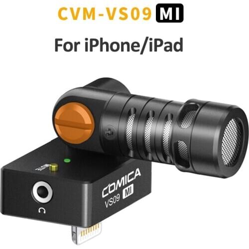 COMICA CVM-VS09 MI Condenser Video Vlogging Recording Microphone Mic for Lightning Interface iPad iPhone 11 Pro 6 7 8 X