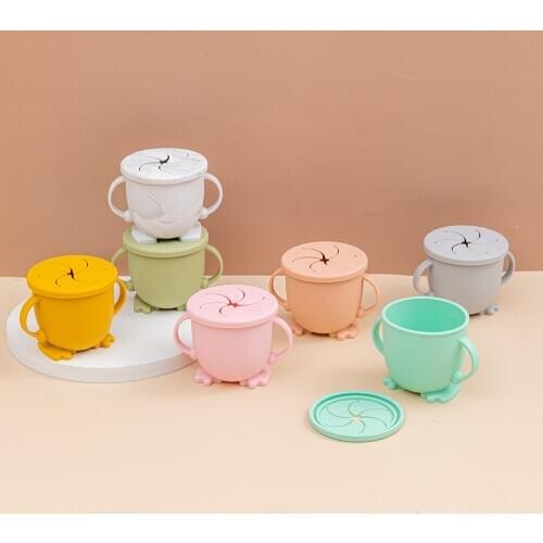 Baby Feeding Cups Baby Learning Baby Drinkware Silicone Snack Cups For Toddlers Kids BPA Free Silicone Baby Sippy Cup