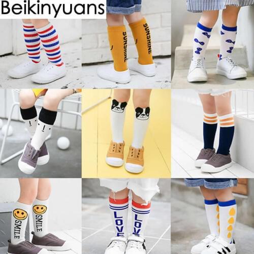 Childrens Socks Wholesale Cotton Boy Baby Sports Socks Girl Knee high Tube Autumn Three-dimensional Sock