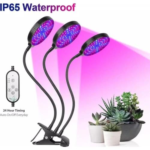 5V Grow Plant Light USB Phyto Lamp 3 Heads Full Spectrum With Auto Timer Control For Seedlings Flower Indoor Greenhouse Box