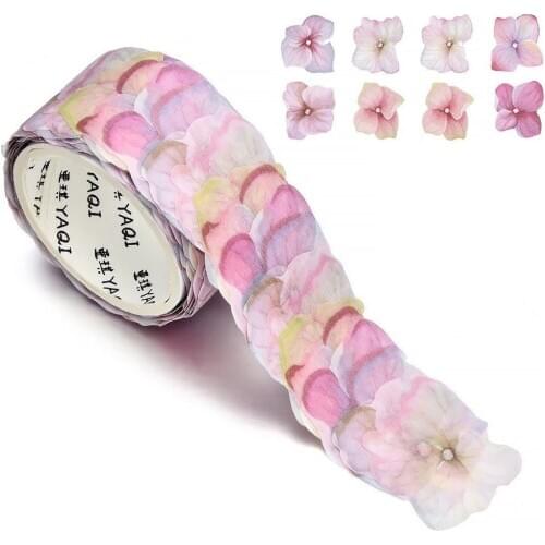 Hot Sale 1 Roll Flower Petal Washi Tape Masking Tape Decorative Decals DIY Petal Stickers for Scrapbooking Diary