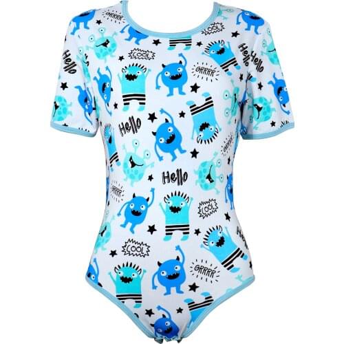 ABDL oneise romper ddlg clothes Cartoon monster pattern for adult babyfor Women Casual Custom Adult Onesie Abdl Onesie