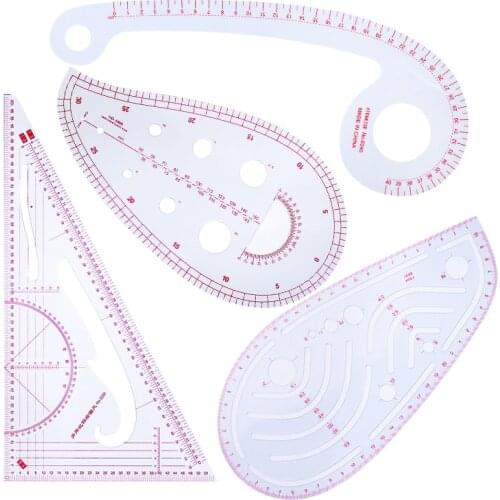 LMDZ4pcs/set Metric Ruler Set Sewing Ruler Set French Curve Pattern Grading Ruler Dressmaking Drawing Drafting Measure Template