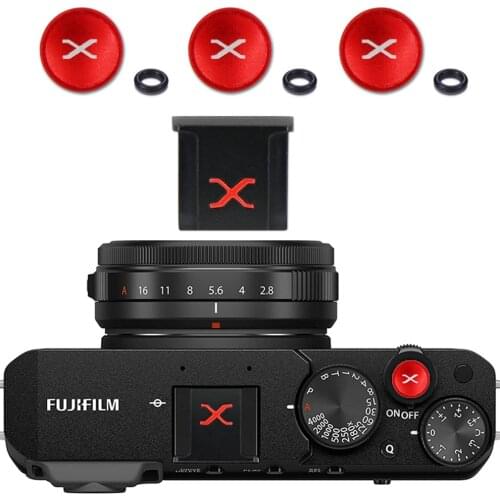 Metal Camera Hot Shoe Cover Protector Cap Compatible With Fuji Fujifilm XE4 XT4 XT3 XT30 XPRO3 etc + 3 X Shutter Release Button