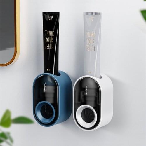 Automatic Toothpaste squeezer Wall-Mounted Suction Wall Toothbrush Rack Punch-Free Squeezing Machine For Bathroom Accessories