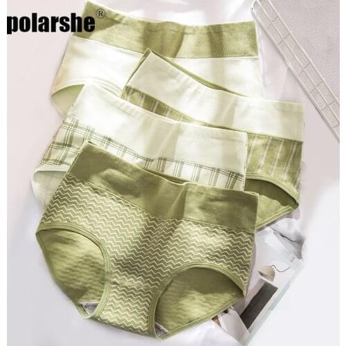 Underwear Women Panties Solid Green Briefs For Women Cottons Sexy Lingerie Women Clothing Intimates Accessories