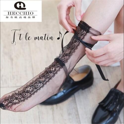 New Product Spring and Summer Lolita Lace Bow Sweet and Cute Mesh Socks Han Fan Fashion Pile of Female Socks