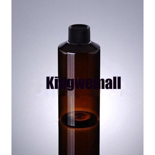 Wholesale 300pcs/lot Capacity 150ml Empty PET Lotion Brown Bottle with Black Lids For Cosmetic Packaging XCI06