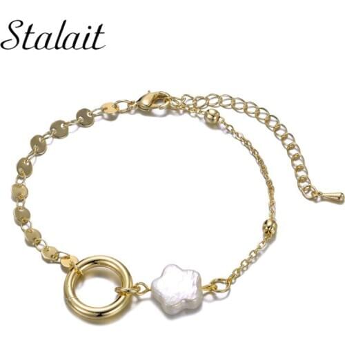 Wholesale Chain Charms Gold Circle Bracelets Star Pearl Pig Nose Gold Chains Gifts For Women Luxury Jewelry Cuban Link Bracelet