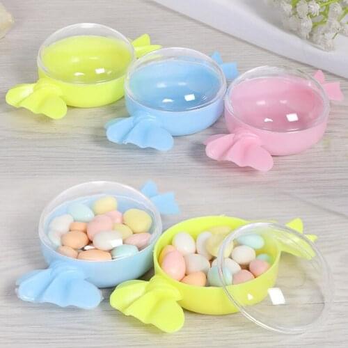 Mini Plastic Candy Gift Boxes Lovely Candy Shape Candy Box Organizer Chocolate Container Wedding Birthday Baby Shower Decor