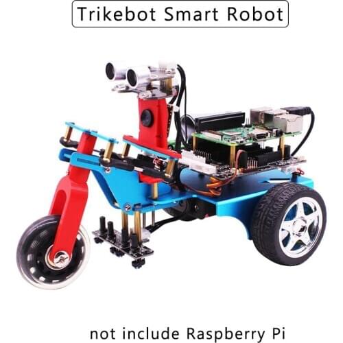 Raspberry Pi 4 Trikebot Smart Robot with WIFI Camera Three-Wheel Remote Control Car for Raspberry Pi 4 Model B/3B