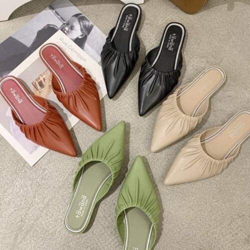 WOMEN SLIPPERS FLAT SANDALS FASHION ICCLEK NEW STYLE POINTED SHOES FOR LADIES COMFORTABLE BREATHABLE COOL SLIPPER