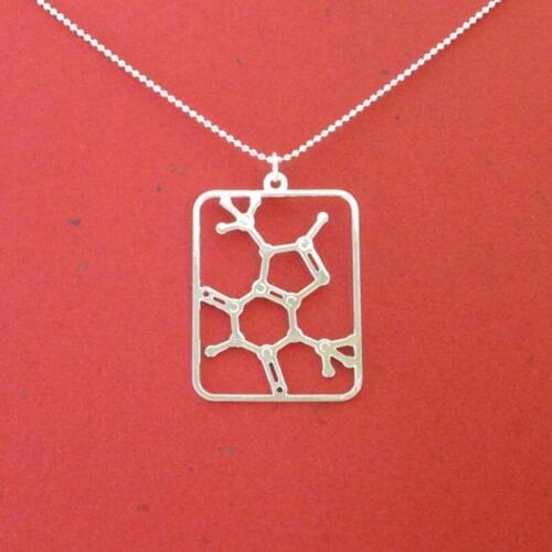Chocolate - Theobromine molecule necklace - chemistry necklace