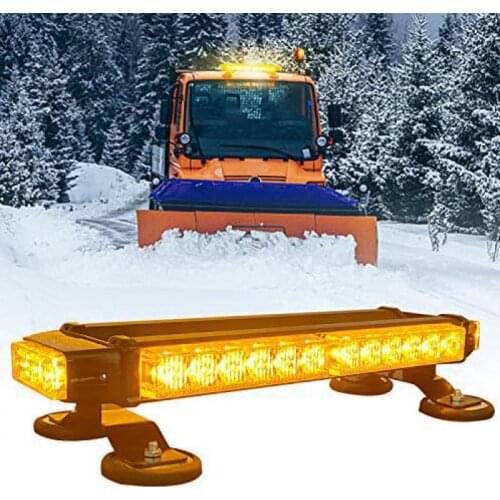 LED Strobe Light Bar Double Side Amber Emergency Hazard Warning Safety Beacon Lights for Vehicles Cars Tow Trucks Snowplow