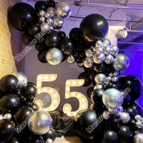 120pcs 4D Aluminum Foil Wedding Party Backdrop Baby Shower Arch Welcome Decor Birthday Silver Event Welcome Balloon Garland Kits