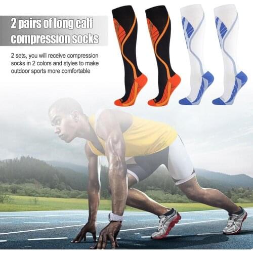 2pair Stockings Compression Golf Sport Socks Medical Nursing Stockings Soccer Socks Sports Support Knee Sports Socks