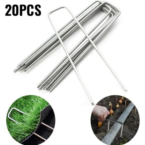 20pcs Turf Pin Black Fastening Garden Tent Ground Staple’s Securing Pegs
