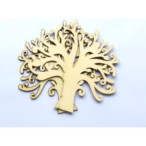 20x Wood Trees Tree Blanks for Crafts Family Tree Wood Tree Shapes