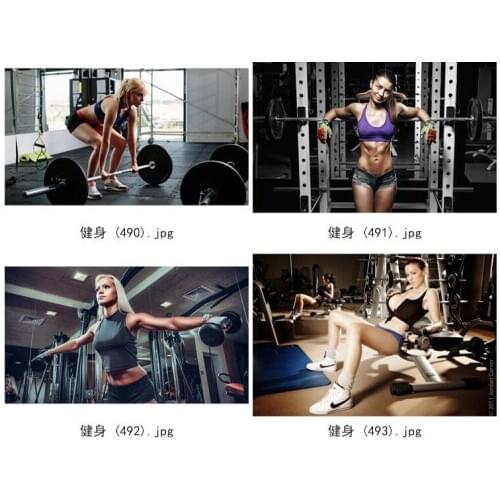 24 style Choose Female muscle fitness bodybuilding gym exercise weight loss slimming Art print Silk poster Home Wall Decor