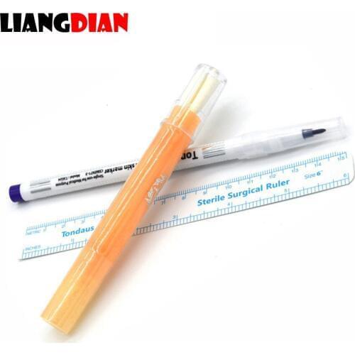 1 Set 3PCS Waterproof Microblading Tattoo Eyebrow Skin Marker Pen With Measure Ruler And Magic Eraser Remover Cleanser Pen
