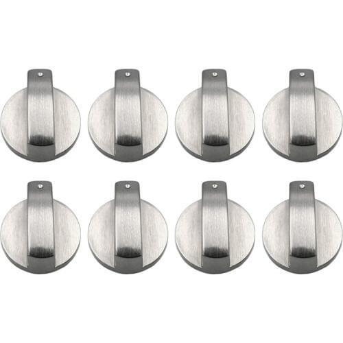 8 Pcs Zinc alloy Rotary Switch Control Knobs Replacement Accessories for Kitchen Cooker Gas Stove Oven Cooktop (Diameter: 8mm/ 0