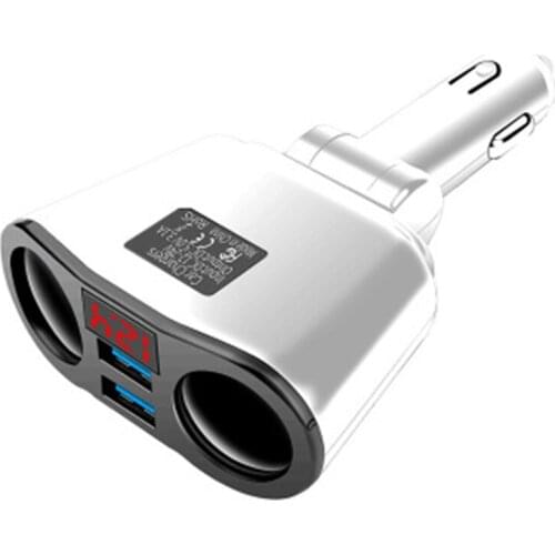 Dual USB Car Charger Ports Adapter 3.1A Car Cigarette Lighter Socket Splitter Plug 12V-24V Led Display For Mobile Phone Tablet