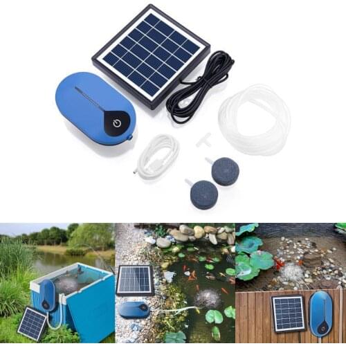 Solar Water Air Pump Fish Tank Oxygenator Outdoor Pool Water Oxygen Pump Pond Aerator With Air Bubble Stone Garden Landscape
