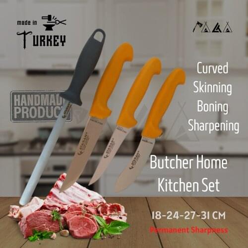 ATASAN Gold Series Butcher Home Kitchen Knives Set 2 Handmade High Quality Professional Stainless Steel Chef Knives Turkish 2021