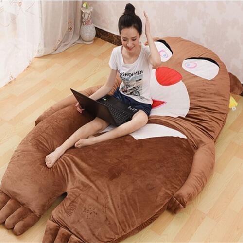 Fancytrader Huge Plush Bear Beanbag Soft Stuffed Double Bed Tatami Mattress Sofa with Cotton 230cm X 160cm
