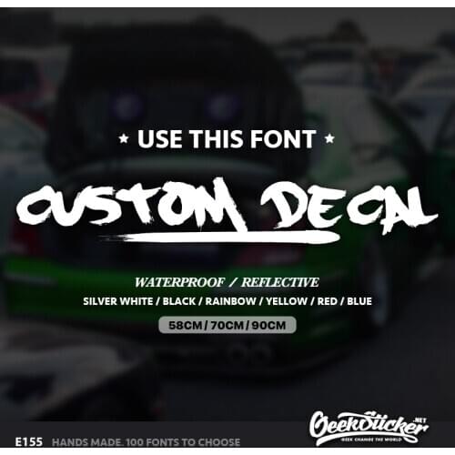 Geeksticker E155 Custom Text Reflective Letters Auto Car Front Window Windshield Decal Stickers For BMW Audi VW Toyota Honda