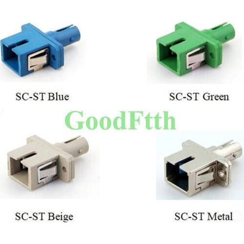 Hybrid Adapter Adaptor Coupler SC-ST Simplex Plastic Metal GoodFtth 100pcs/lot