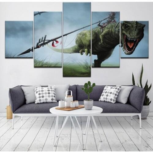 Canvas Painting Home Decor Wall Art Framework 5 Pieces Jurassic Park Dinosaurs Pictures For Living Room HD Prints Animal Poster