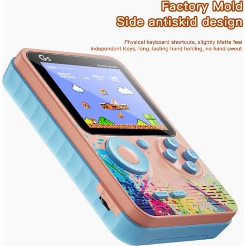 500 IN 1 Retro Video Game Console Handheld Game Player Pocket Game Console Portable Handheld Player for Kids Player Gift Pink