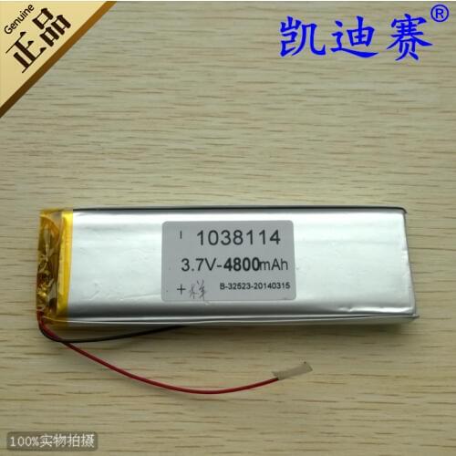 3.7V 4800mAh high capacity polymer lithium battery 1038114 GPS navigation LED speaker toy Rechargeable Li-ion Cell Rechargeable