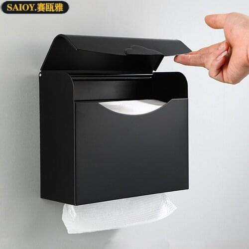 Toilet Wall Mounted Toilet Waterproof Tissue Box Black Home Decoration Accessories Modern Creative Servilletero Household Eg50zj