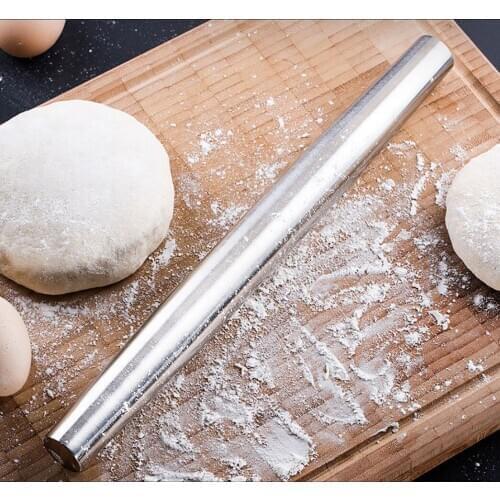 Stainless Steel Rolling Pin Metal Rolling Pin for Baking Pasta Fondant Cookies Dough Biscuits Bakeware Roller Kitchen Tool #630