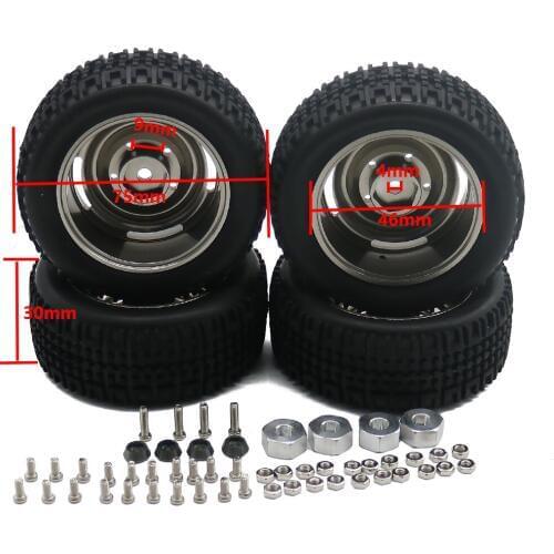 4pcs wheel rim with rubbery U style HengLong WPL B-1 B-14 B-24 B24 C14 C-14 1/16 Military Truck RC Car spare parts Upgrade tires