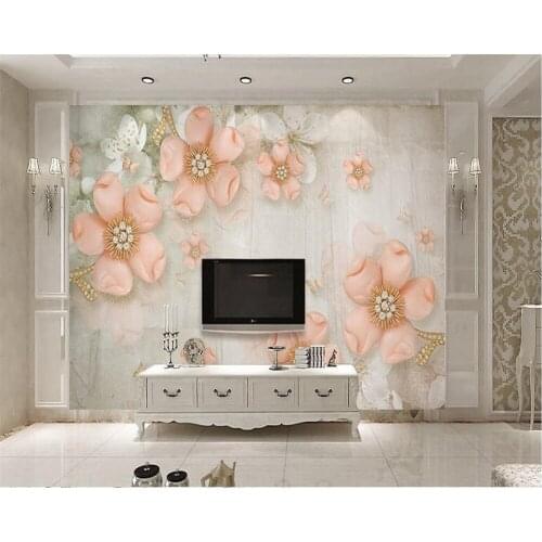 Beibehang wallpaper Custom European 3d 3d relief plum blossom diamond TV wall decoration murals wallpaper papier peint mural 3d