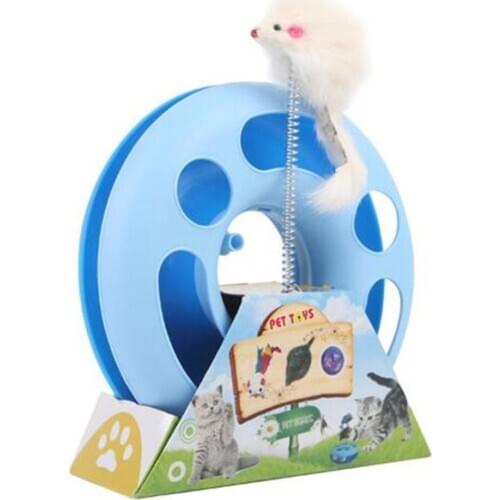 One Levels Pet Cat Toy Mice Tracks Disc Cat Intelligence Amusement Triple Pay Discs Cat Toys Mouse Training Amusement Plate